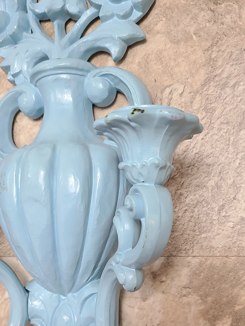 Vintage 1965 Homco Double Candle Wall Sconce Urn with Flowers Mid Century